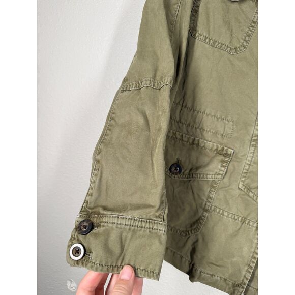 Banana Republic Womens Green Canvas Utility Barn Coat Sz XXS Cargo Button Up - Picture 4 of 9